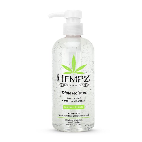 Hempz Antibacterial Gel Hand Sanitizer, Herbal Triple Moisture Moisturizing, 16.5 fl. oz. (110-2750-04)