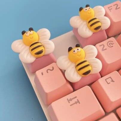 1pc Cartoon Bee Design Key Cap