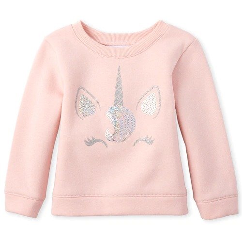 Baby And Toddler Girls Embellished French Terry Sweatshirt