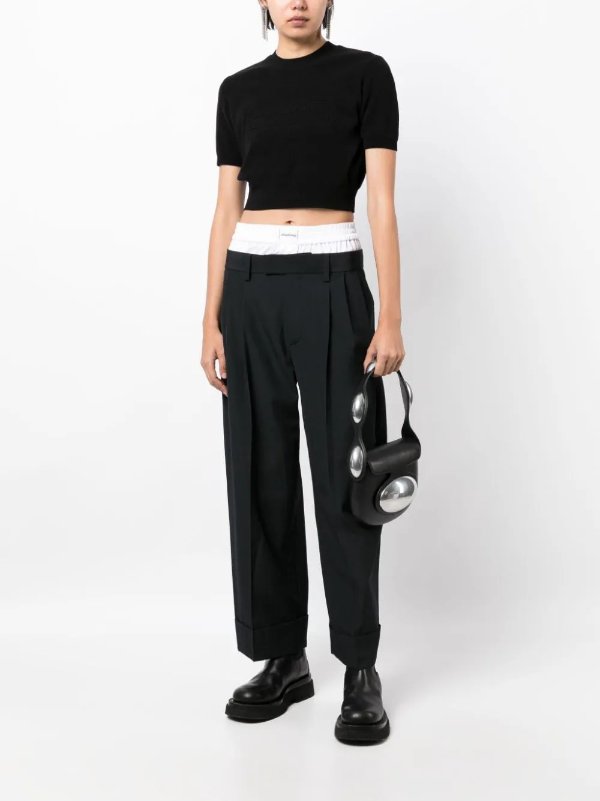 layered tailored trousers