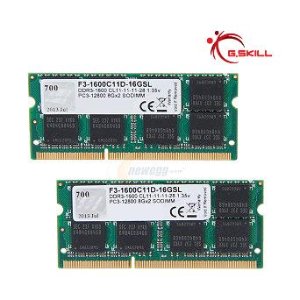 G.SKILL 16GB (2 x 8G) DDR3 1600 (PC3 12800) Laptop Memory Model F3-1600C11D-16GSL