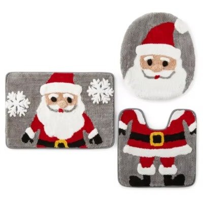 圣诞老人地垫座垫3件套