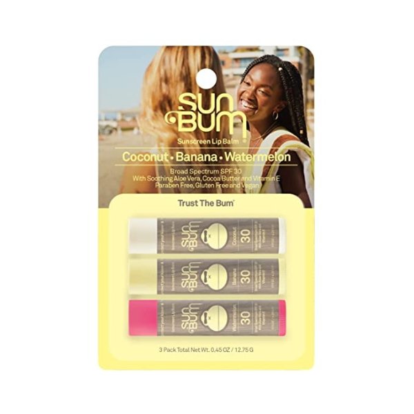 Sun Bum SPF 30 Sunscreen Lip Balm | Vegan and Cruelty Free Broad Spectrum UVA/UVB Lip Care with Aloe and Vitamin E for Moisturized Lips | Variety Pack |.15 oz