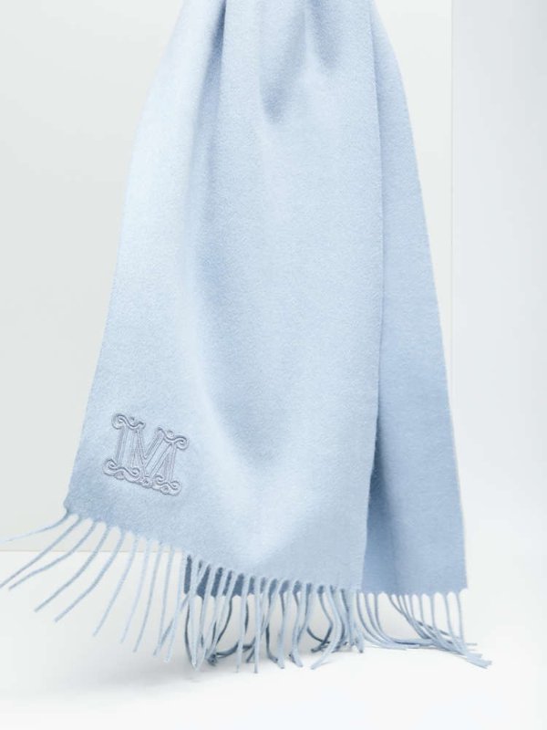 Cashmere scarf, light blue -