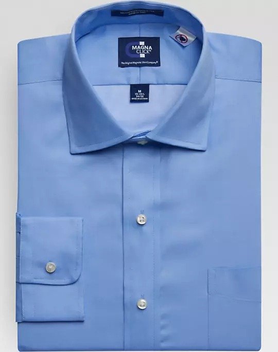 MagnaClick&reg; Blue Classic Fit Dress Shirt - Men's Shirts | Men's Wearhouse