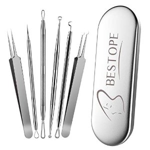 BESTOPE 6pcs Blackhead Remover Extractor Tweezers Tool,Comedone Pimple Extractor Acne Zit Popper Blackhead Removal Tools Kit Treatment for Blemish Risk Free Nose Face Skin @ Amazon