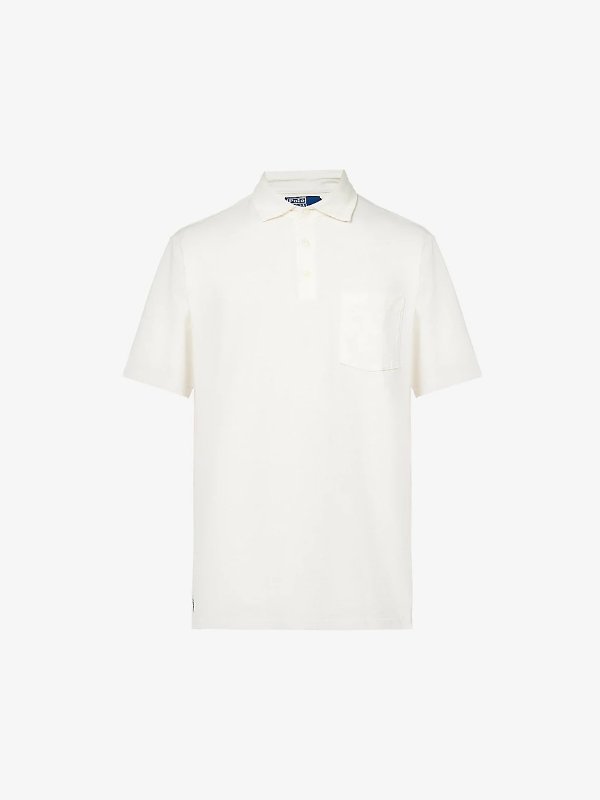 Logo-embroidered classic-fit cotton and linen-blend polo shirt