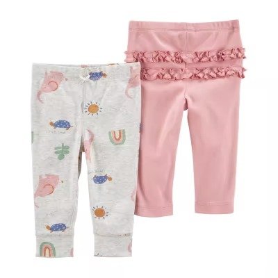 Baby Girls 2-pc. Cuffed Pull-On Pants
