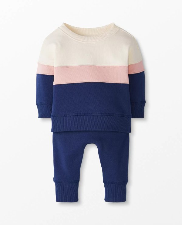 Colorblock Sweatshirt & Sweatpants In French Terry Set