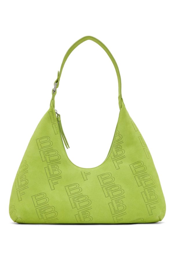 Green Perforated Amber Shoulder Bag