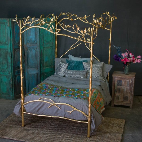 Forest Canopy Bed, 24k Gold - Contemporary - Canopy Beds - by Artesanos Design Collection