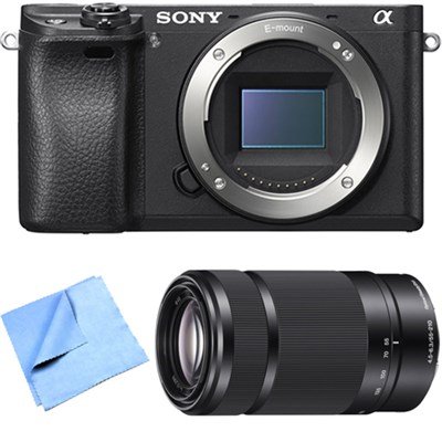 ILCE-6300 a6300 4K Mirrorless Camera Body w/ Lens (Black) Bundle