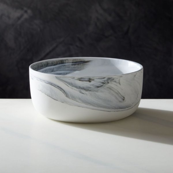 Swirl Modern Black and White Soup/Cereal Bowl + Reviews | CB2