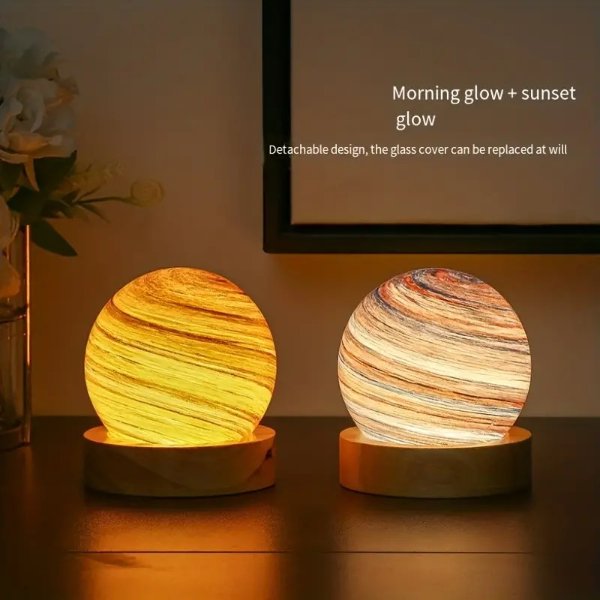 1pc Glass Moon Planet Night Light Room Decor With Usb Powered Moon Lamp For Bedroom Birthday Gift For Kids Women Girls Boy | Check Out Today's Deals Now | Temu