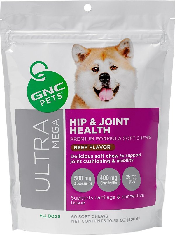 GNC Pets Ultra Mega Hip & Joint Health Beef Flavor Soft Chews Dog Supplement
