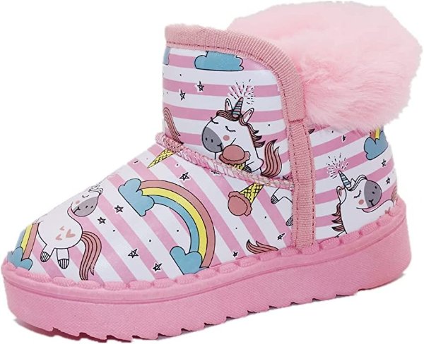 Girls Glitter Snow Boots Toddler/Little Girls Warm Winter Sequin Comfy Cute Durable Outdoor Sparkle Princess Ankle Boots