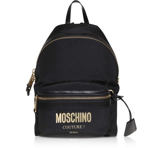 Small Black Backpack w/ Golden Signature