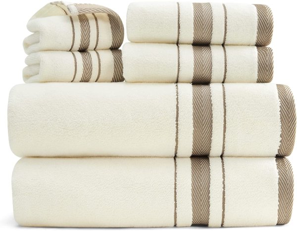 100%土耳其棉毛巾 6件套，超柔软吸水