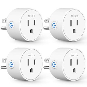 TECKIN Smart Plug Works with Alexa Google Assistant IFTTT for Voice Control, Teckin Mini Smart Outlet Wifi Socket with Timer Function, No Hub Required, White FCC ETL Certified