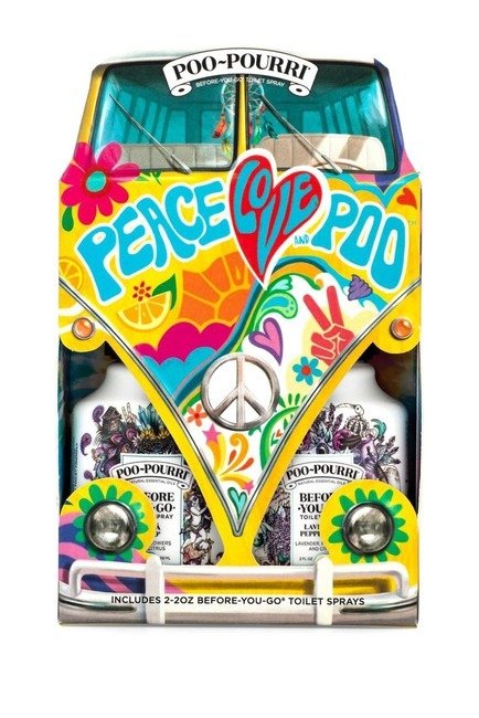 Peace, Love, Poo Bathroom Odor Eliminator 2-Piece Gift Set