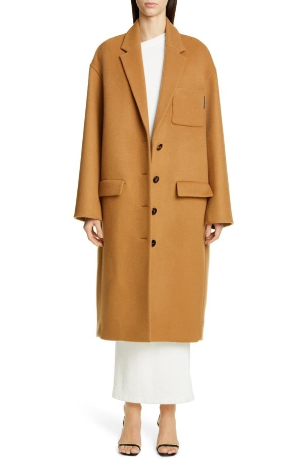 Oversize Drop Shoulder Wool Coat