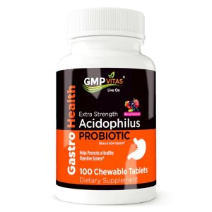 GMP Vitas Extra Strength Probiotic Acidophilus 100 Chewable Tablets