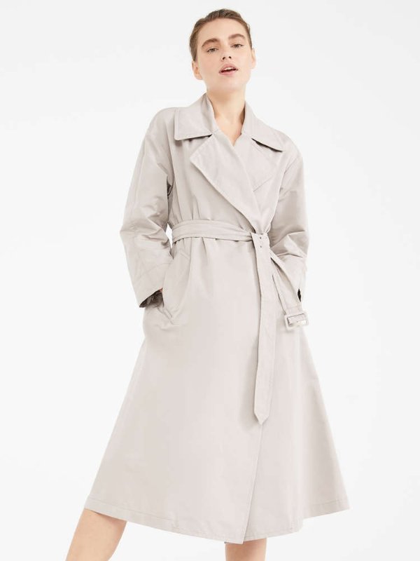 Water-repellent faille trench coat, light -