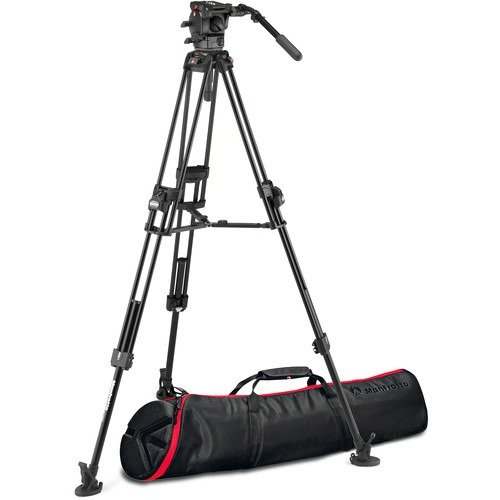 526-1 Fluid Head with 645 FAST Twin Aluminum Tripod System with 2-in-1 Spreader & Bag