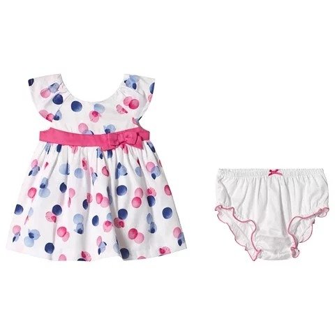 Pink and Blue Bird Print Dress And Bloomer Set | AlexandAlexa