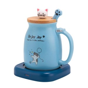 50JC6ZIQBsigo Smart Coffee Mug Warmer & Cute Cat Mug Set