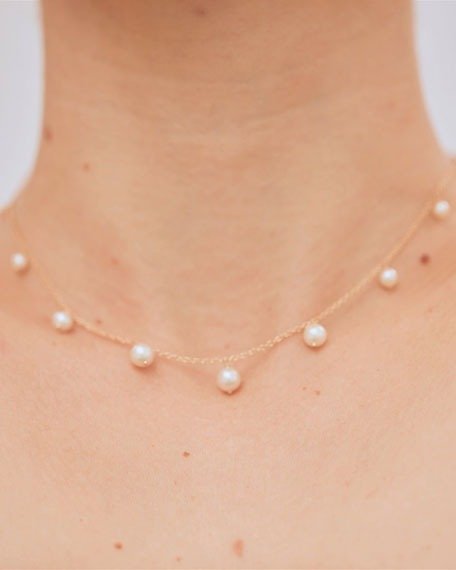 14K Gold Freshwater & Akoya Pearl Necklace