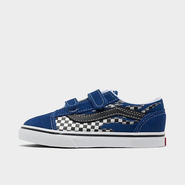 Kids' Toddler Vans Reflect Check Flame Old Skool Casual Shoes