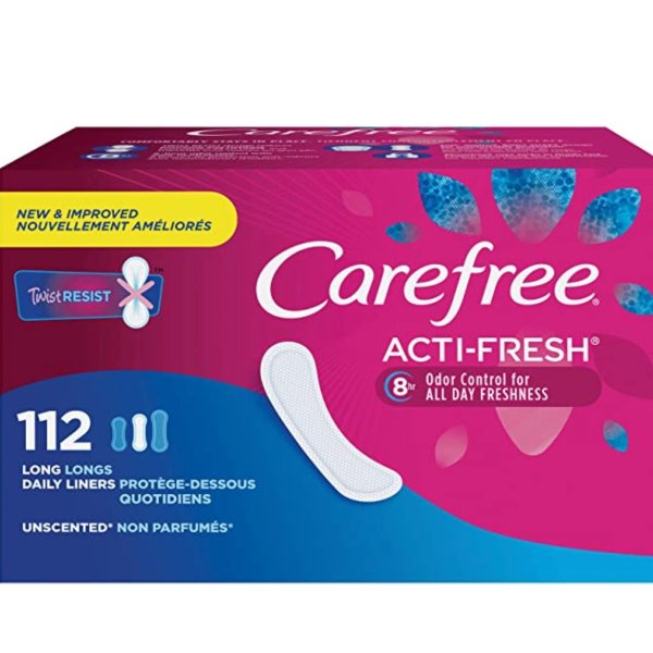 Carefree Acti-Fresh Body Shaped Panty Liners 112 Count