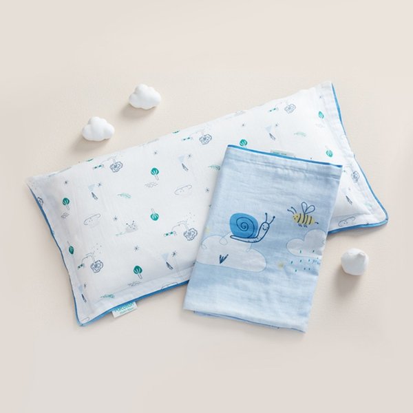全棉时代 婴儿纱布方枕组合 - 小蜗牛+欢乐的小虫
