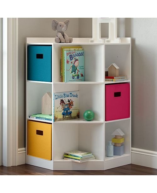 Kids 6-Cubby, 3-Shelf Corner Cabinet