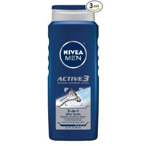 NIVEA MEN Body Wash, 16.9 oz Bottle (Pack of 3)