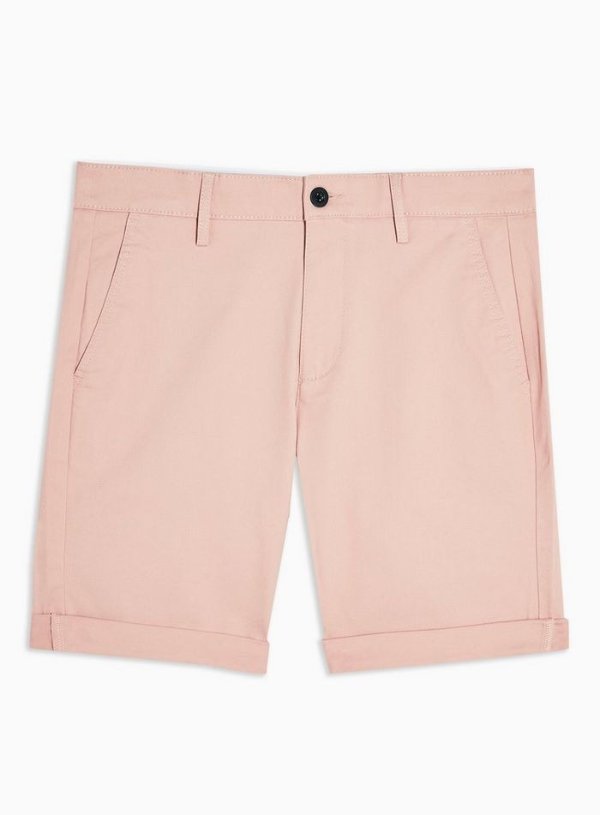 Pink Chino Skinny Shorts