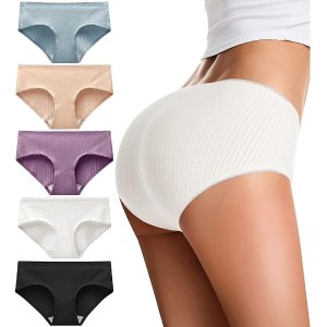 TERMEZY Womens Underwear Cotton Hipster Panties For Women Regular & Plus Size 6-Pack