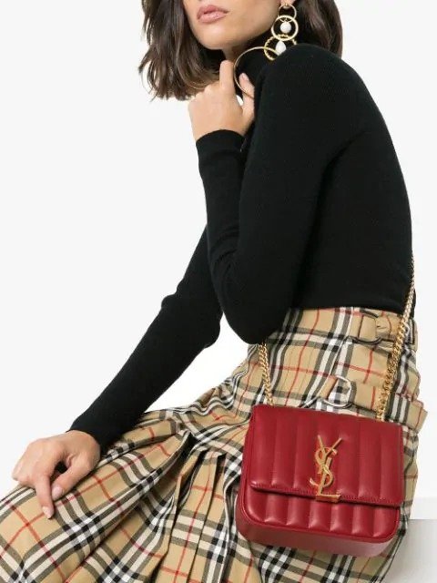 red Vicky small quilted leather bag