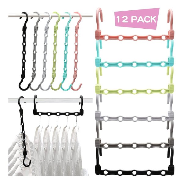 MSHALADE 12 Pack Sturdy Closet Organizer Hanger for Heavy Clothes