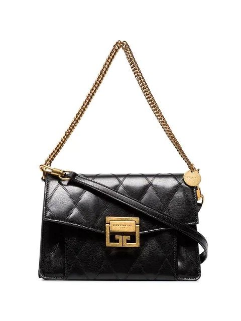 Black GV3 small quilted leather shoulder bag