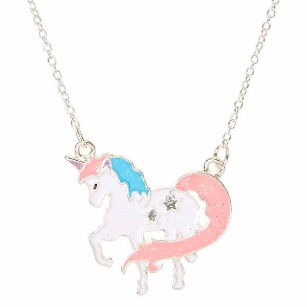 Pastel Glitter Unicorn Pendant Necklace