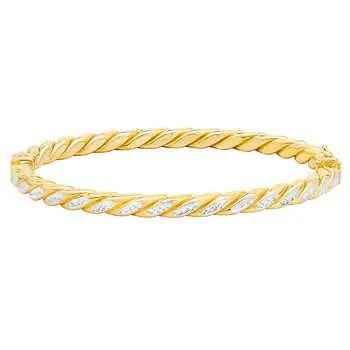 14kt Two-Tone Gold Twisted Bangle