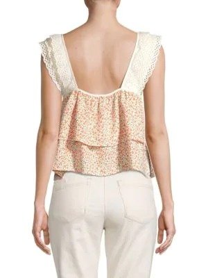 ​​Floral Tiered Eyelet Top