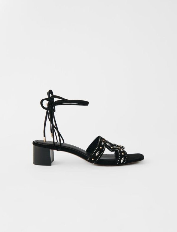 221FIOUTAL Low-heeled tie sandals with studs