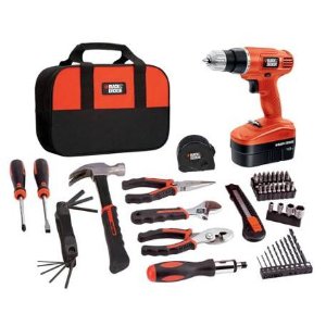 Black & Decker 18V Cordless NiCad Drill/Driver with 64-Piece Complete Home Project Kit