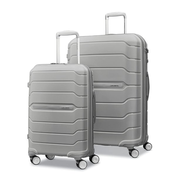 Freeform Hardside Expandable with Double Spinner Wheels, 2-Piece Set (21/28), Light Grey