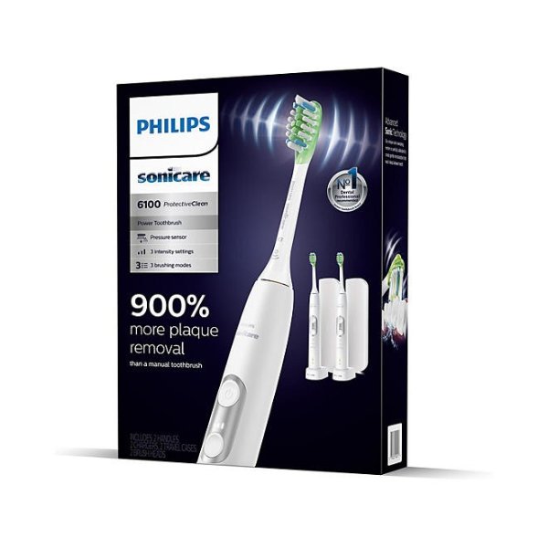 Sonicare 6100 ProtectiveClean Power Toothbrush (2 pk.)