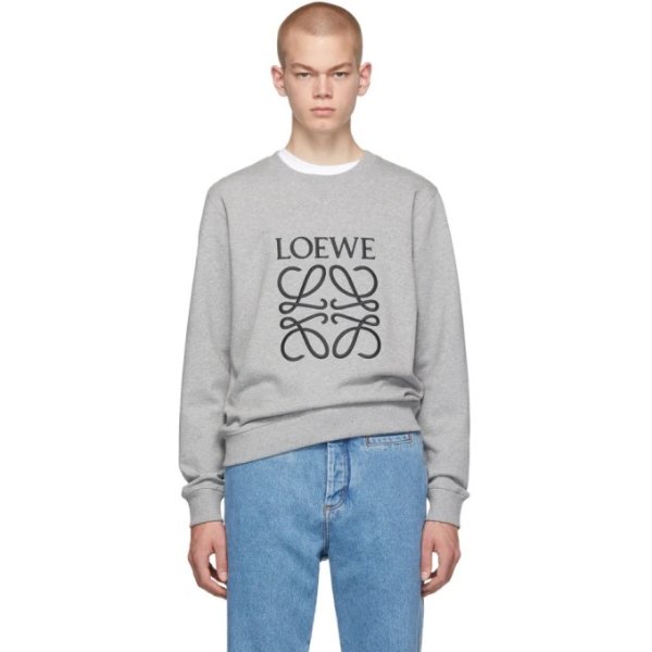 - Grey Embroidered Anagram Sweatshirt