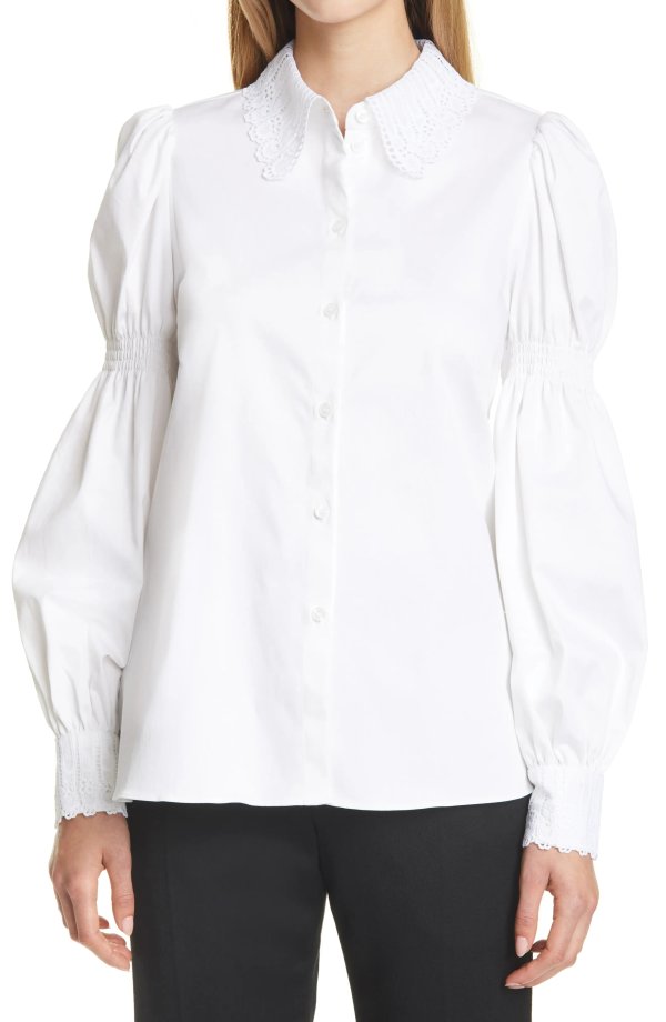 Briona Lace Button-Up Shirt
